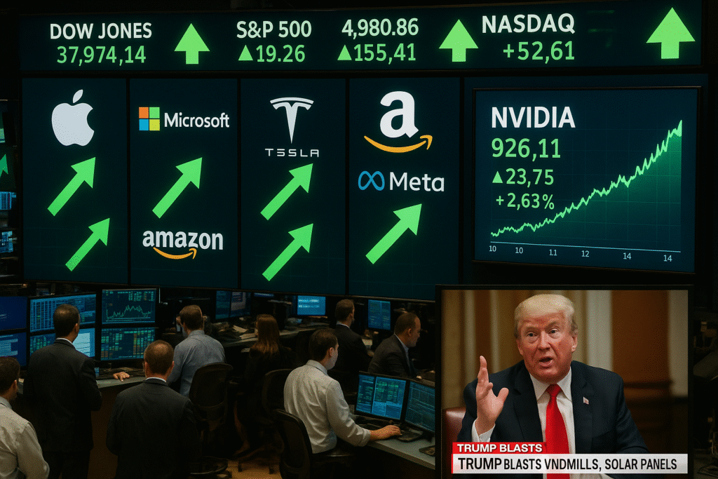 Wall Street oppgang, Nvidia inntekter, fossil energi Trump, fornybar energi miljø Wall Street oppgang, Nvidia inntekter, fossil energi Trump, fornybar energi miljø