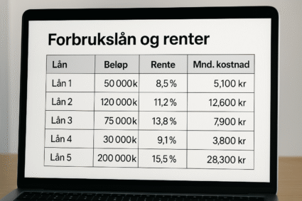Sammenlign forbrukslån 2025 – Finn laveste rente og beste vilkår