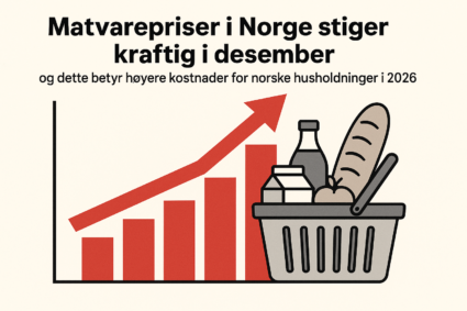 Matvarepriser i Norge stiger kraftig i desember og dette betyr høyere kostnader for norske husholdninger i 2026