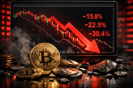 Bitcoin styrter mot 60 000 dollar i historisk fri fall mens kursen faller over 50 % på fire måneder